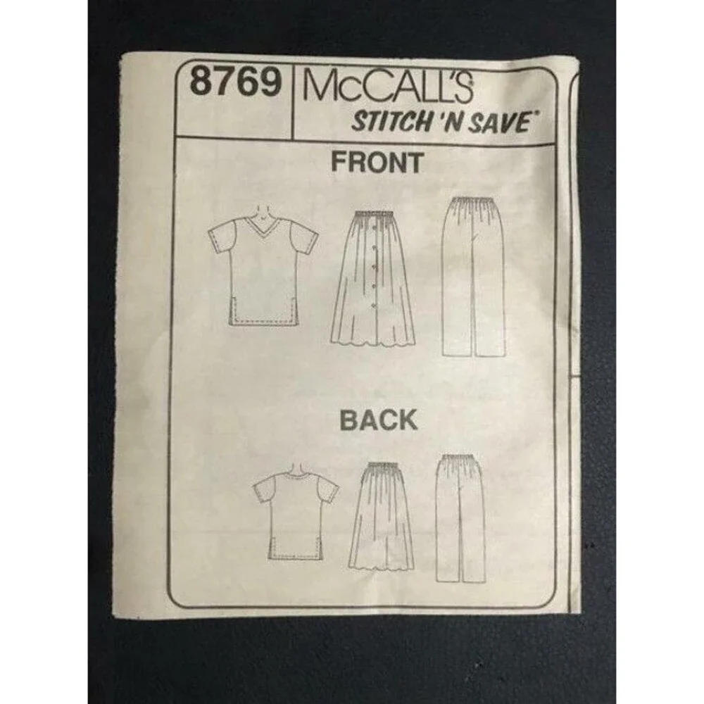 #8769 McCalls skirt top pants Separates sewing pattern S-L
